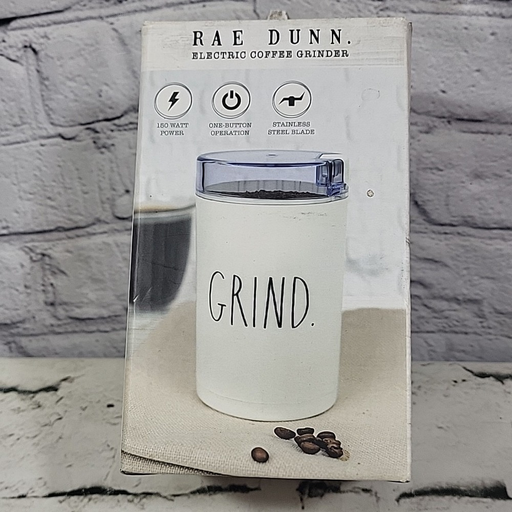 Rae Dunn Electric Coffee Grinder 150 Watt Power 2.5 oz. Stainless Steel Blade
